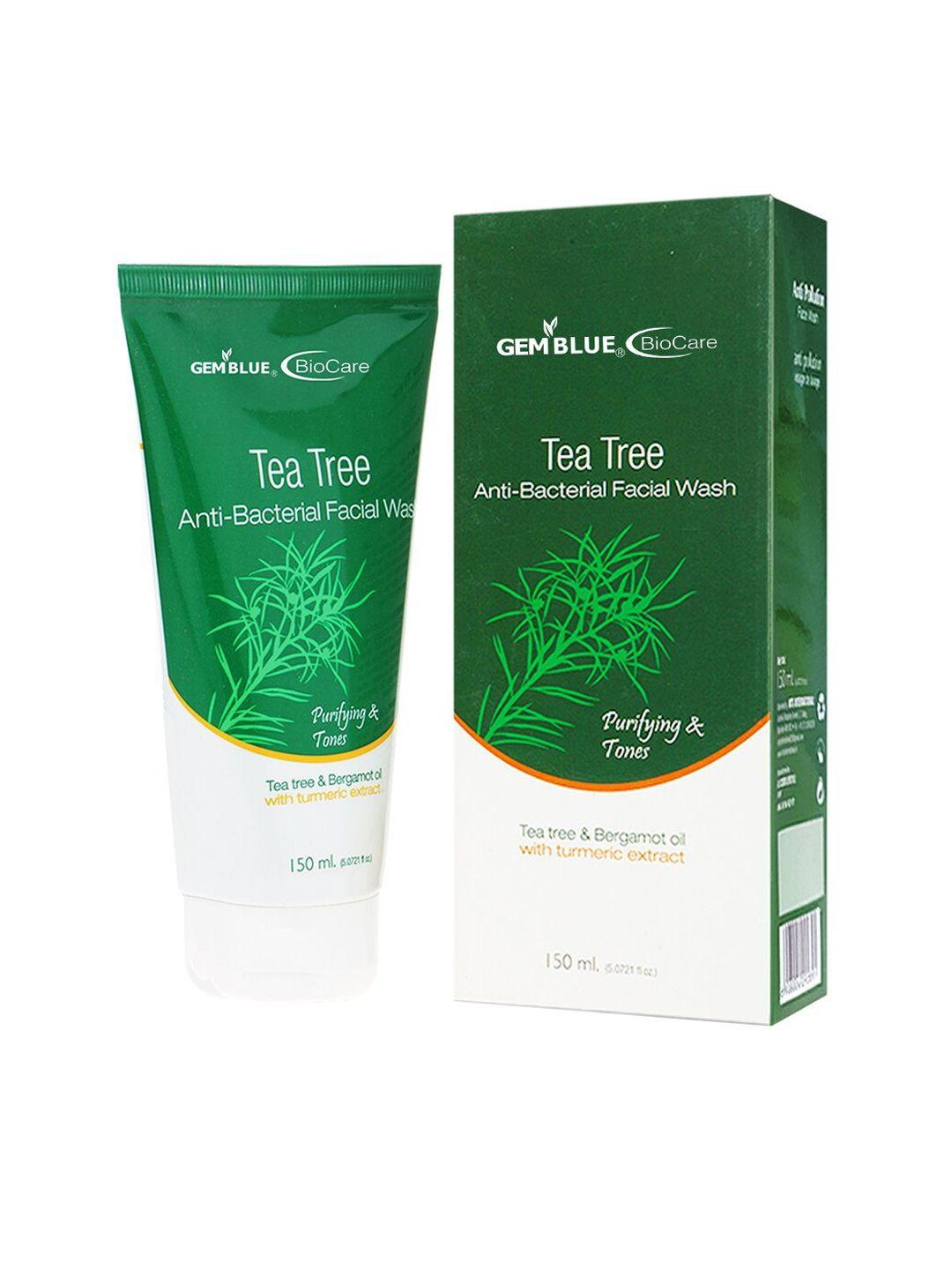 gemblue biocare tea tree anti bacterial facial wash 150ml