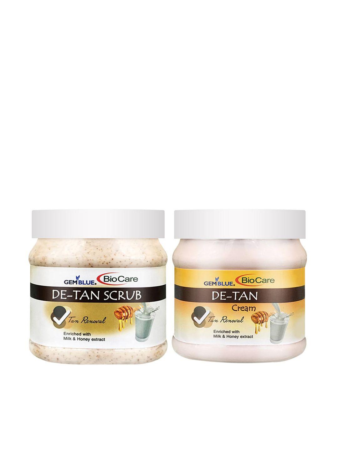 gemblue biocare unisex set of 2 de tan scrub & cream