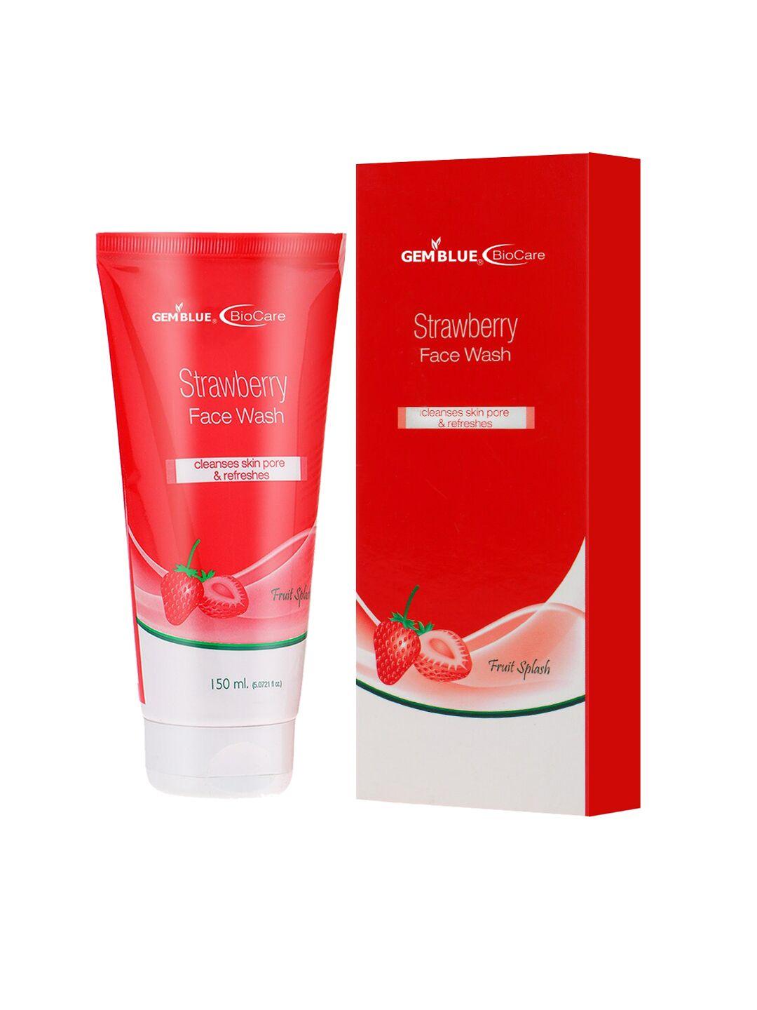 gemblue biocare unisex strawberry face wash 150 ml