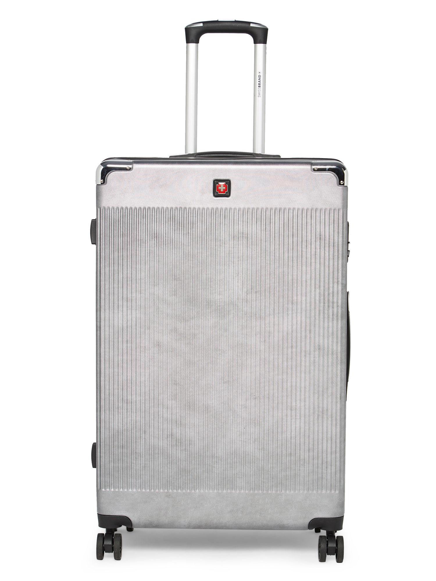 geneve hard body large silver luggage trolley