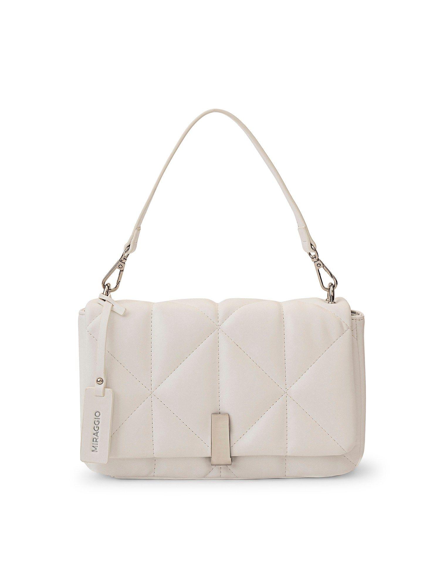 genevieve quilted sling/crossbody bag for women - white