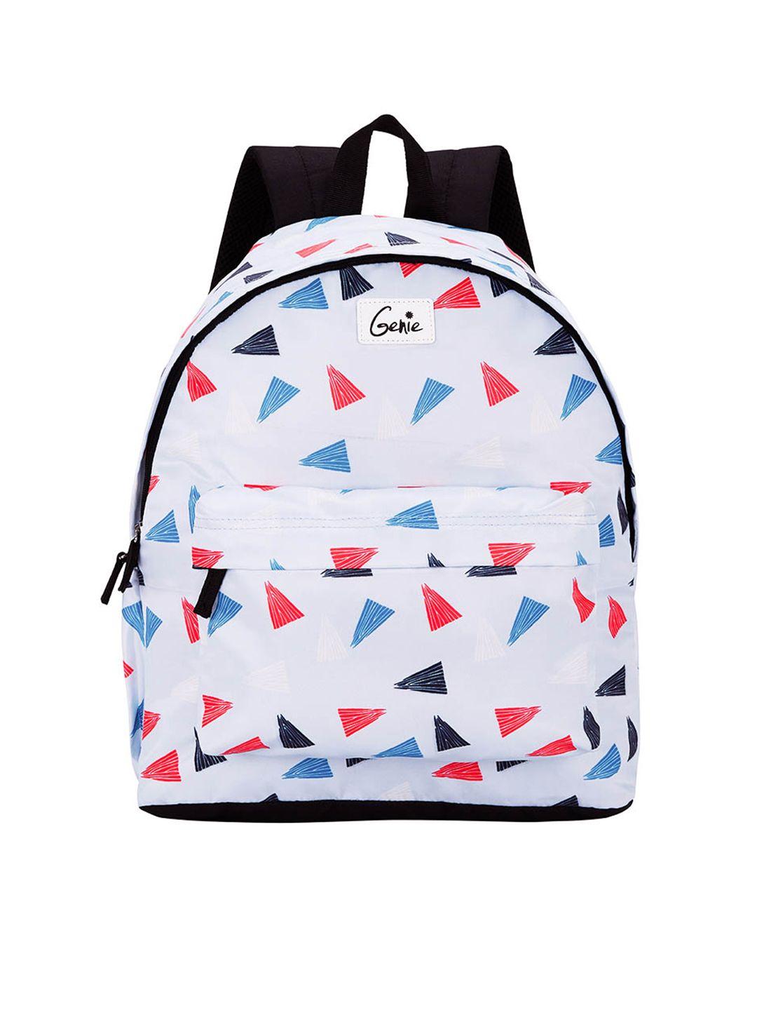 genie unisex geometric print medium casual backpack -20l