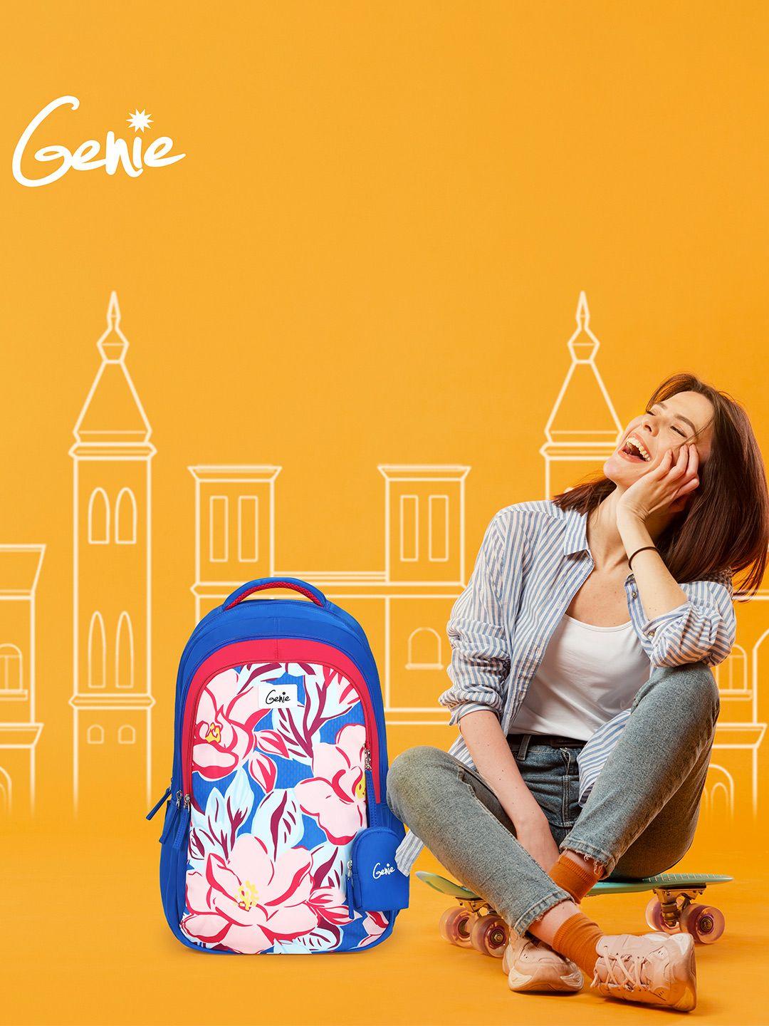 genie women floral printed backpack - up to 18 inch laptop