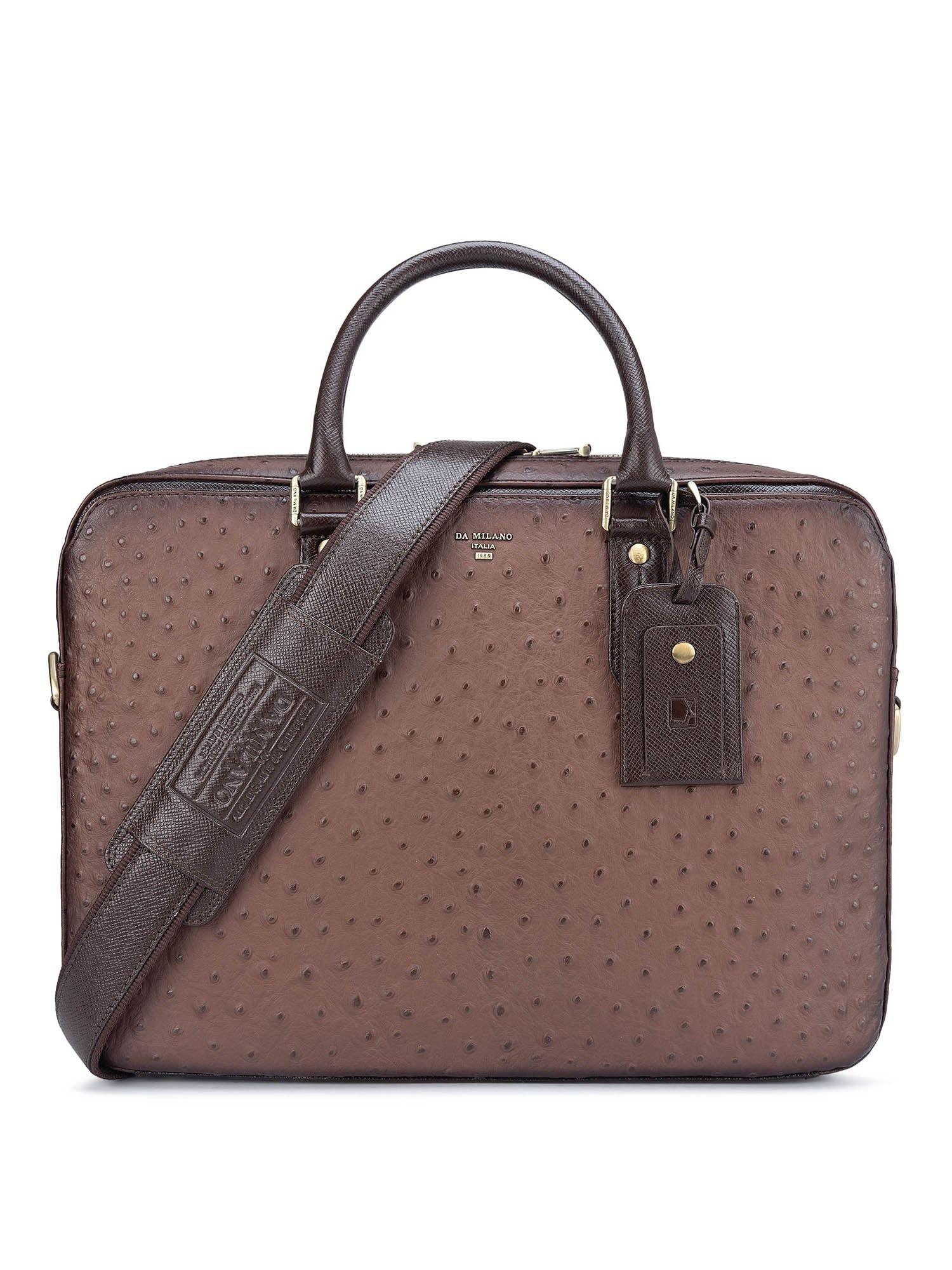 genuine leather brown laptop bag