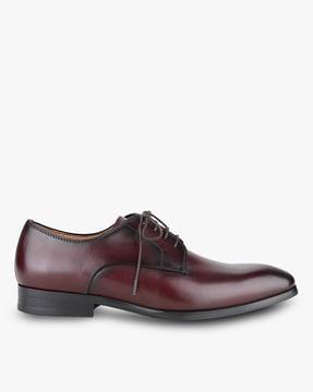 genuine leather lace-up derby shoes