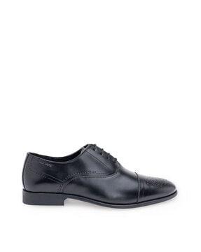 genuine leather lace-up derbys