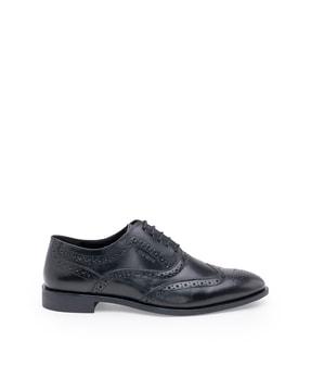 genuine leather lace-up oxfords