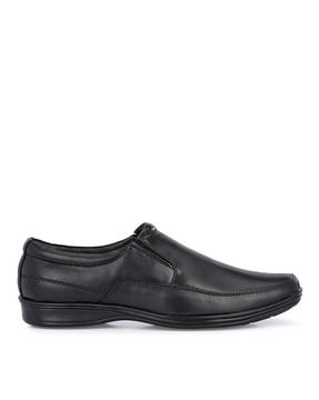 genuine leather round-toe loafers