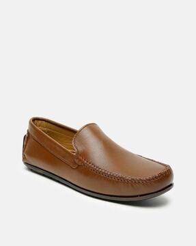 genuine leather slip-on loafers