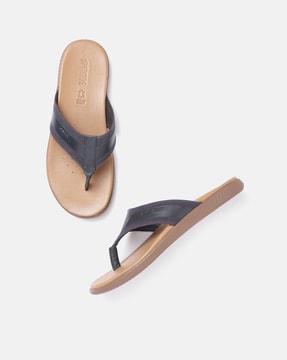 genuine leather t-strap sandal