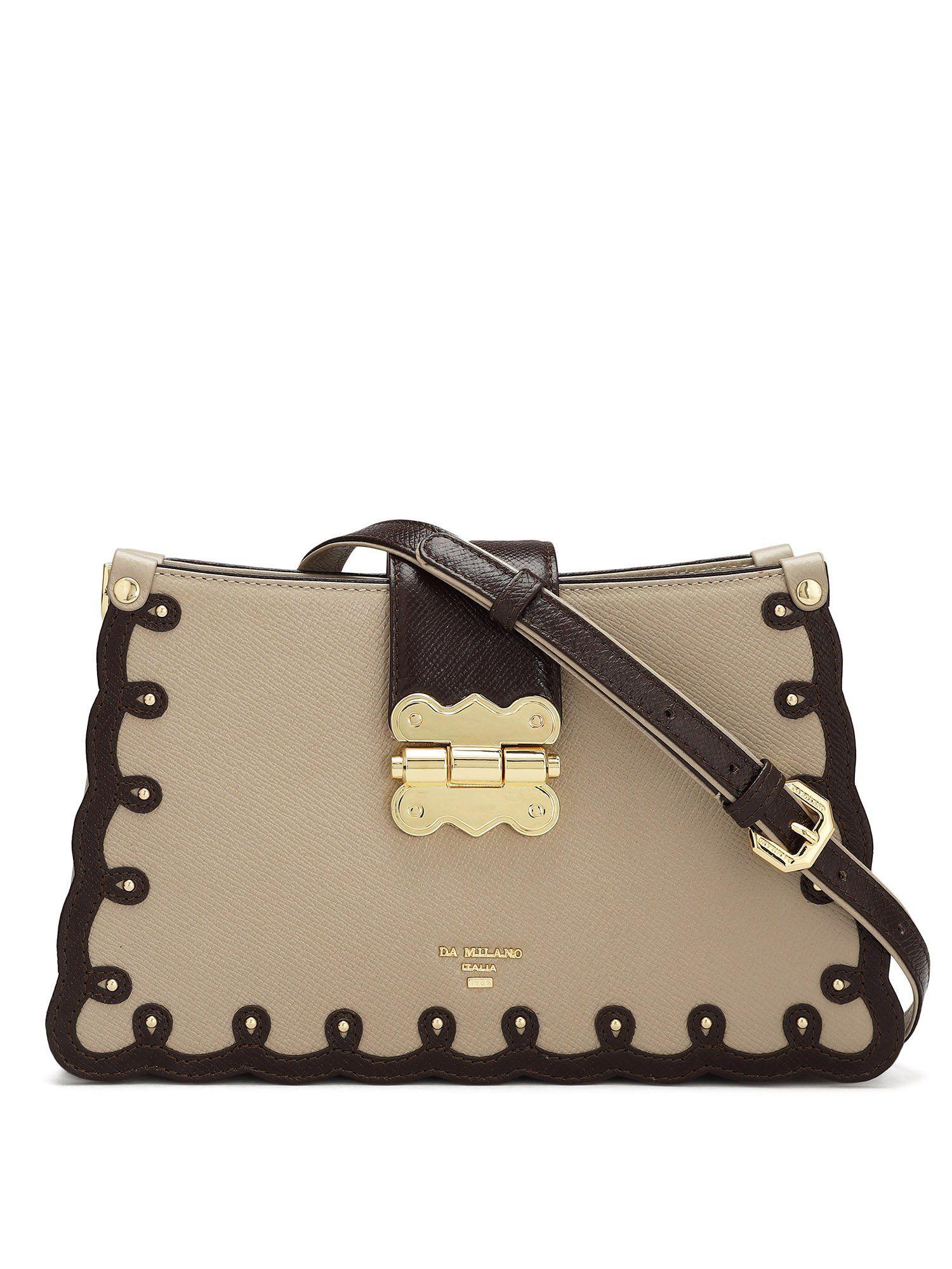 genuine leather beige handbag (set of 2)