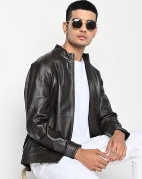 genuine leather biker jacket