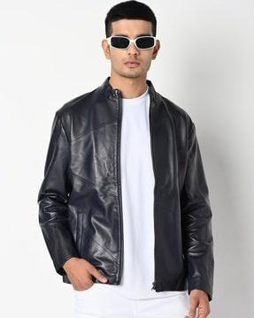genuine leather biker jacket