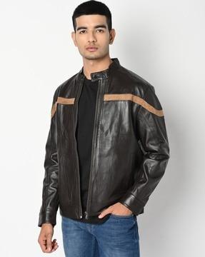 genuine leather biker jacket