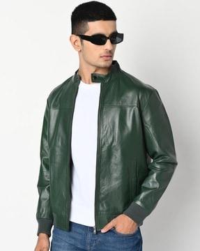 genuine leather biker jacket
