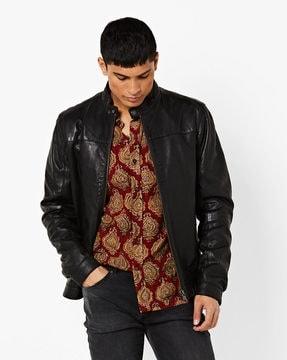 genuine leather biker jacket