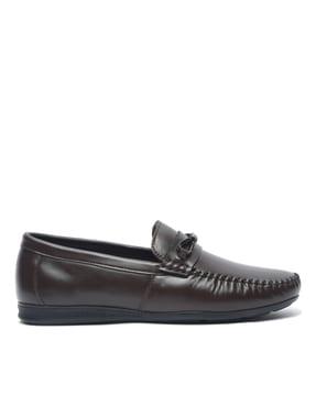 genuine leather bit loafers