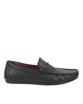 genuine leather bit loafers