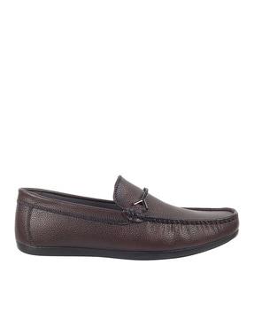 genuine leather bit loafers