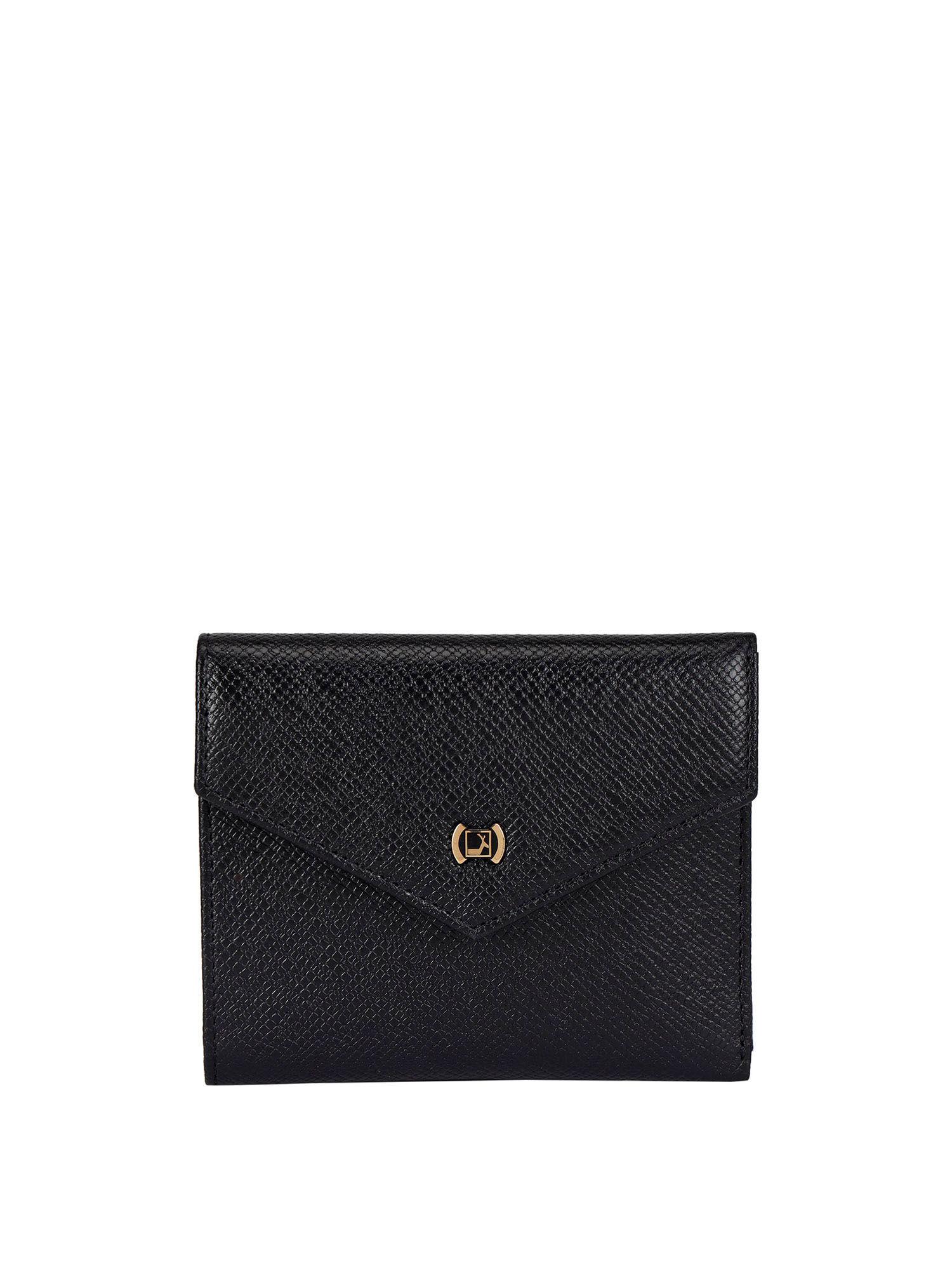 genuine leather black ladies wallet