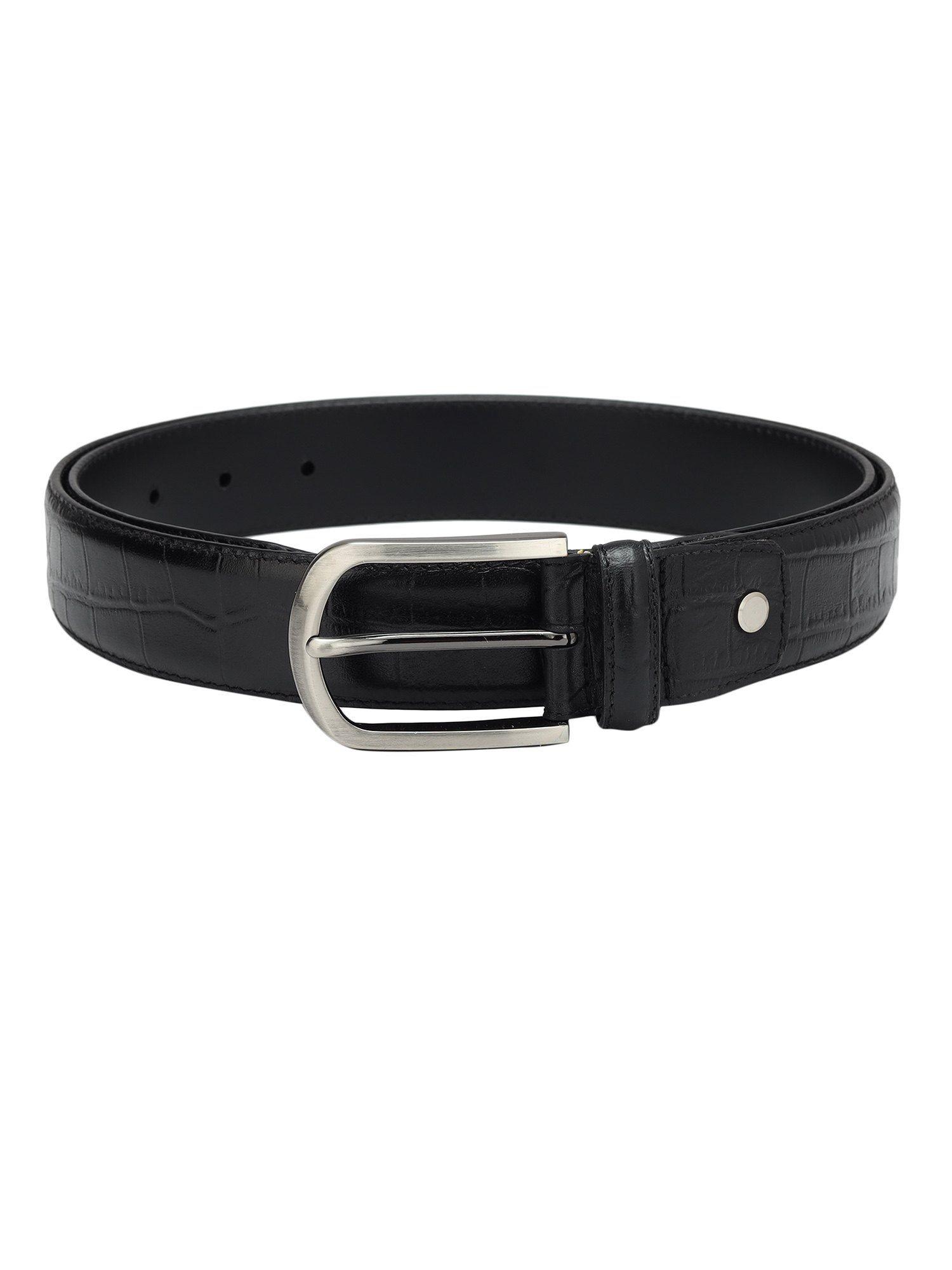 genuine leather black men's belt