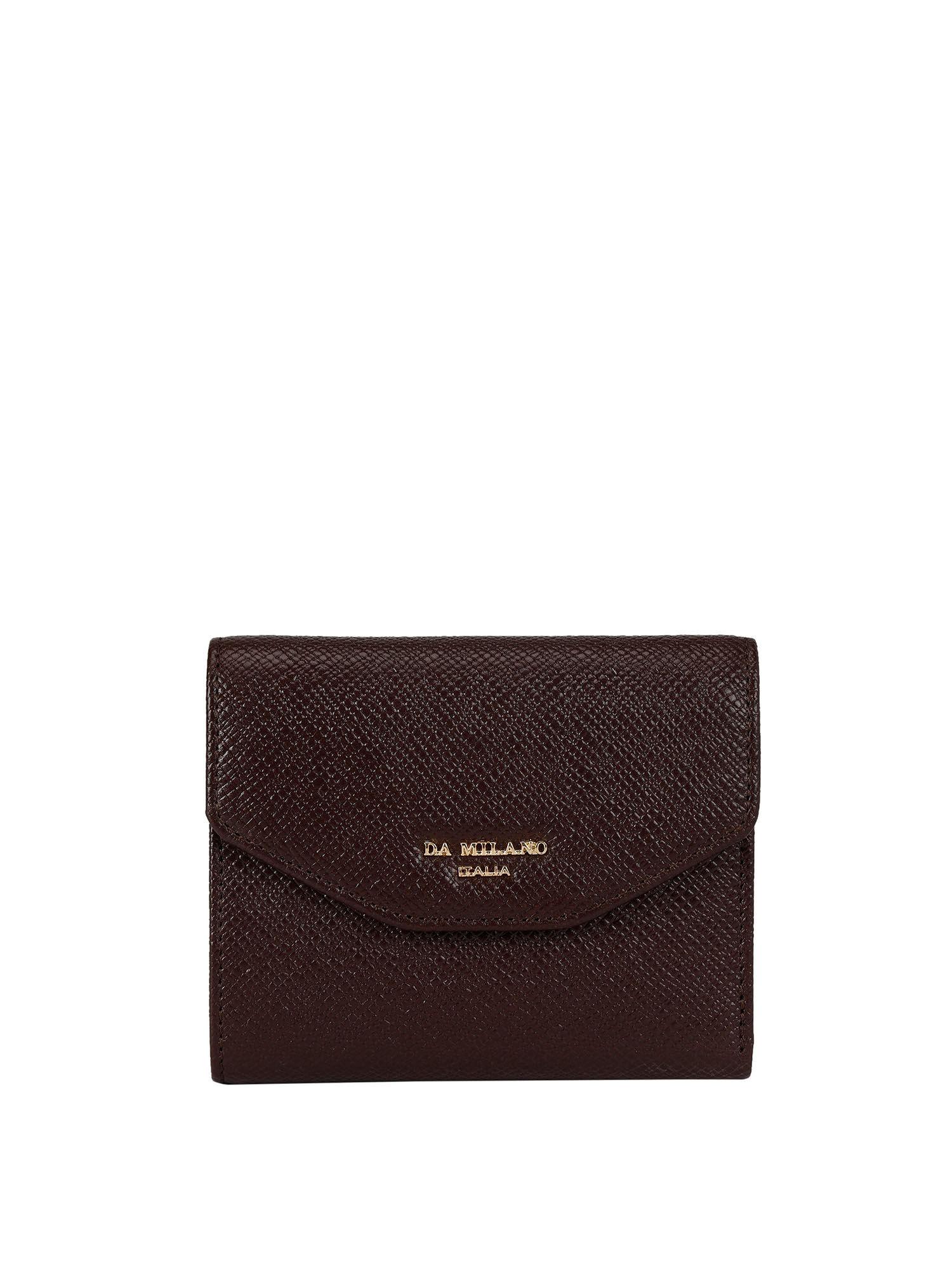 genuine leather brown ladies wallet