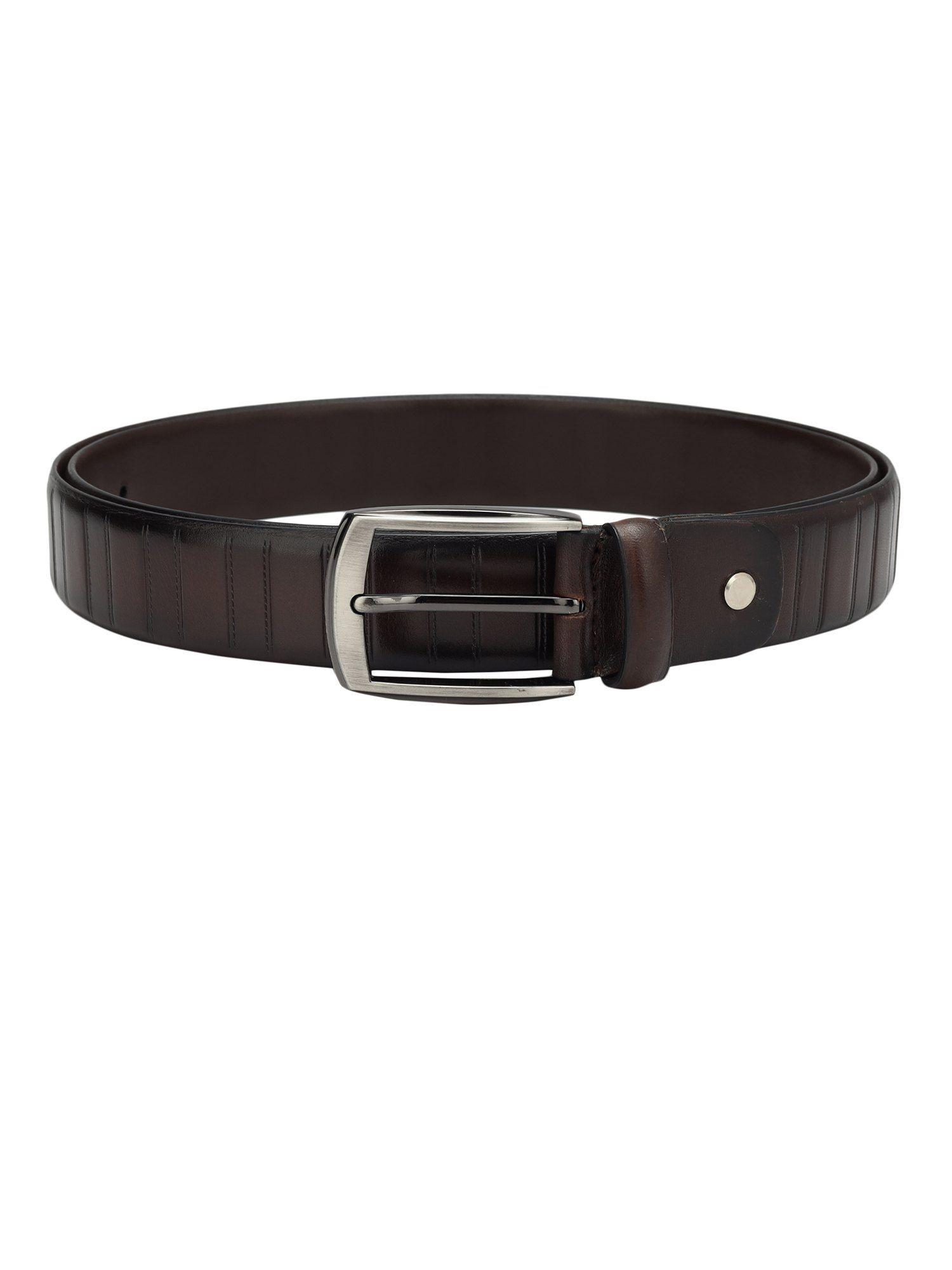 genuine leather brown men's belt