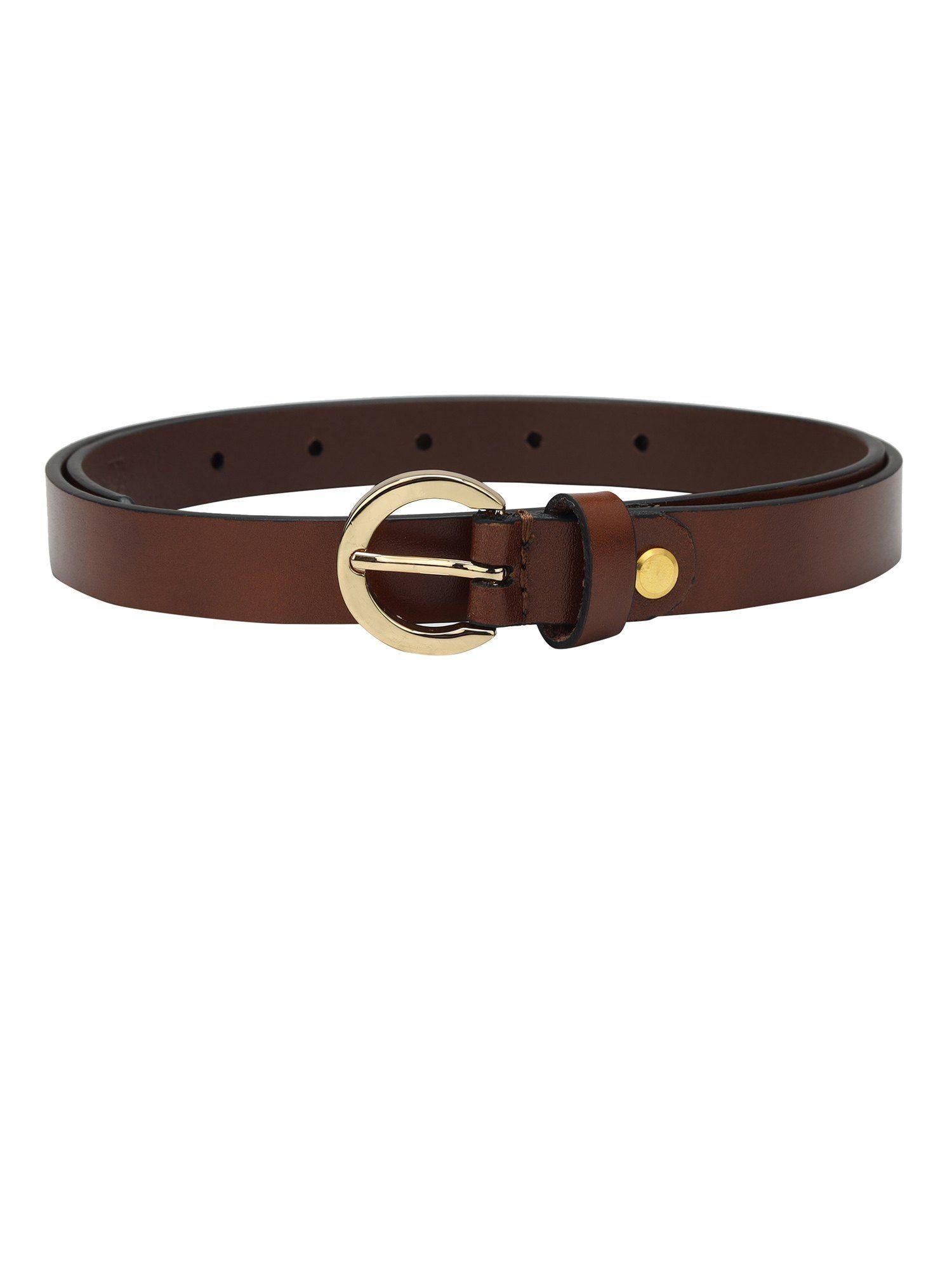 genuine leather brown women's belt