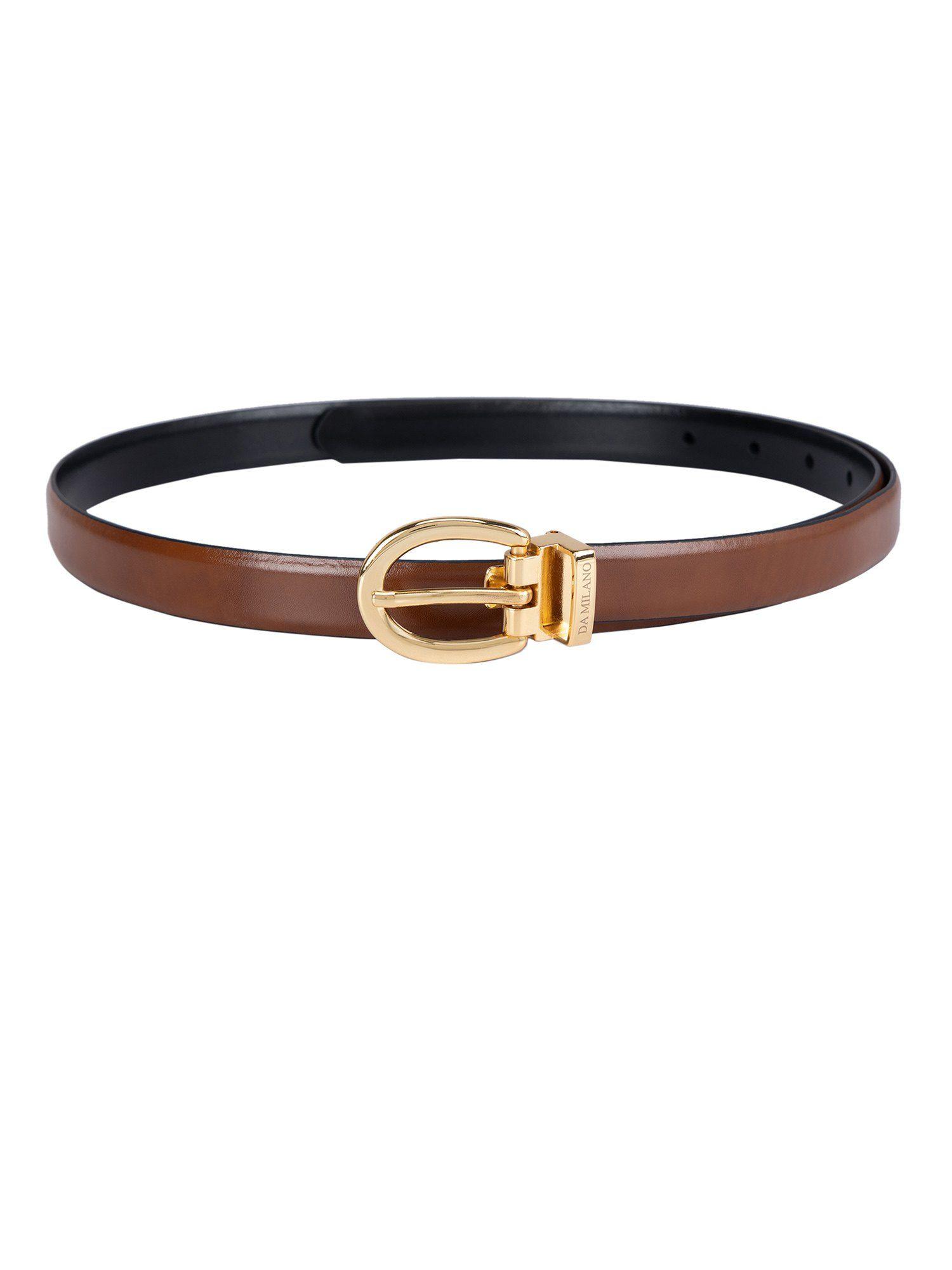 genuine leather brown women's belt