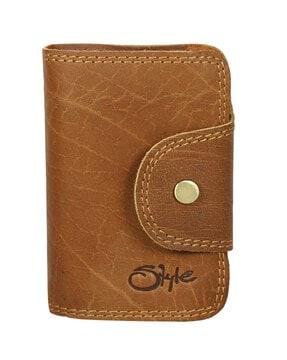 genuine leather card holder with multiple slots