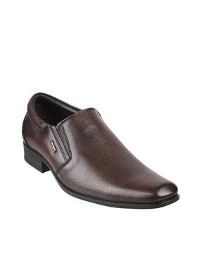 genuine leather formal slip-on shoes