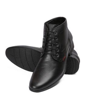 genuine leather lace-up boots