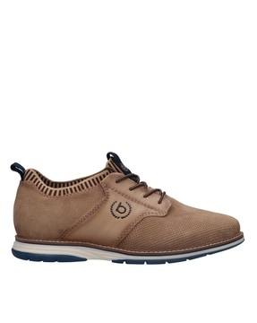 genuine leather lace-up casual shoes