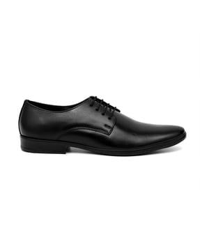 genuine leather lace-up derby shoes