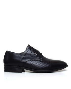 genuine leather lace-up derbys