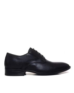 genuine leather lace-up derbys