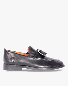 genuine leather loafers with tassels