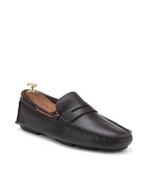 genuine leather low-top loafers