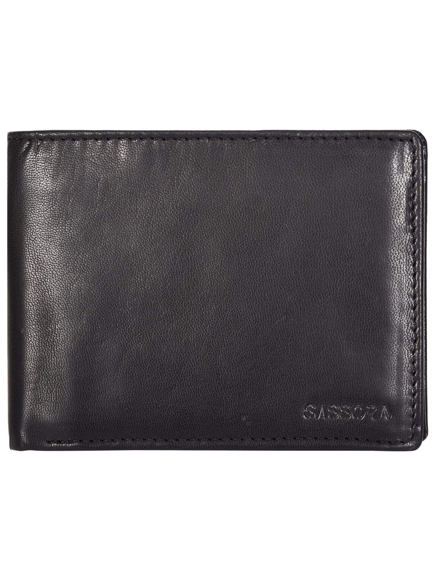 genuine leather medium size black rfid protected men bifold wallet (l)