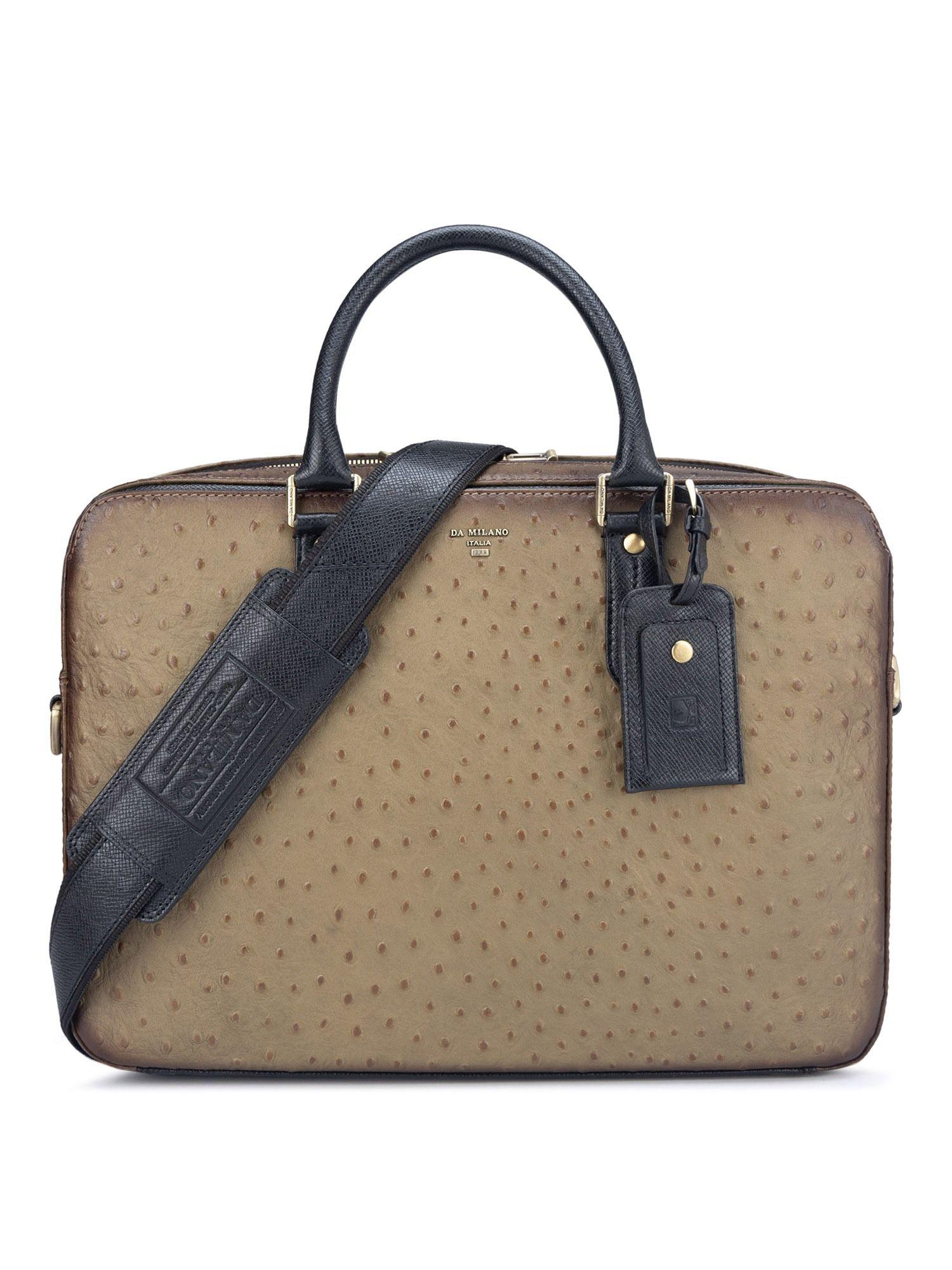 genuine leather olive laptop bag