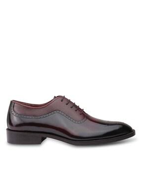 genuine leather oxfords with broguing