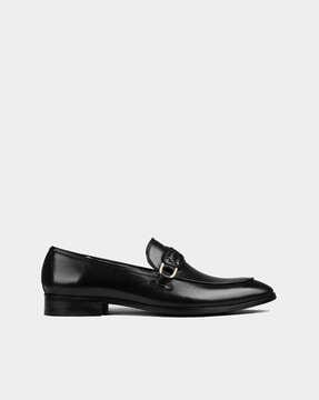 genuine leather round-toe mocassins