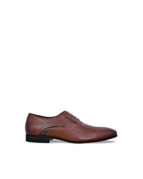 genuine leather round-toe oxfords