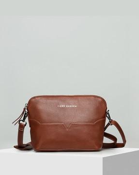 genuine leather sling bag with detachable strap