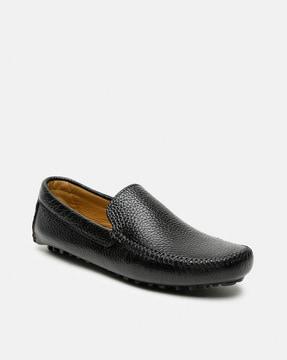 genuine leather slip-on loafers