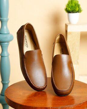 genuine leather slip-on loafers