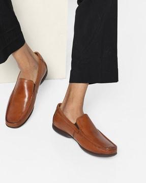 genuine leather slip-on loafers