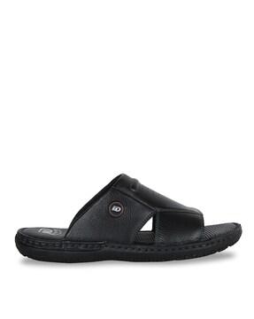 genuine leather slip-on sandals