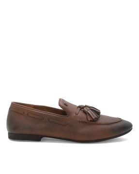 genuine leather slip-on shoes