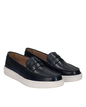 genuine leather slip-on shoes